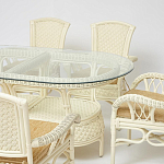 Комплект обеденный из ротанга Eloise grand white варинант исполнения - 2 | Loft Concept в Липецке