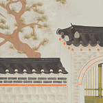 Обои ручная роспись The Art of Learning and Steps for the Flowers by Teo Yang Original colourway on Icefield India tea paper варинант исполнения - 2 | Loft Concept в Липецке