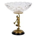 Чаша стеклянная прозрачная на бронзовой подставке с фигуркой девушки Eden Garden варинант исполнения - 1 | Loft Concept в Липецке