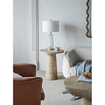 Столик приставной с круглой столешницей Textured Cream Table варинант исполнения - 6 | Loft Concept в Липецке