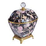 Шкатулка черного цвета с цветочной росписью Eden Garden варинант исполнения - 4 | Loft Concept в Липецке