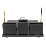 Настольный письменный набор из камня лемезит с гербом России Royal Accessory варинант исполнения - 3 | Loft Concept в Липецке