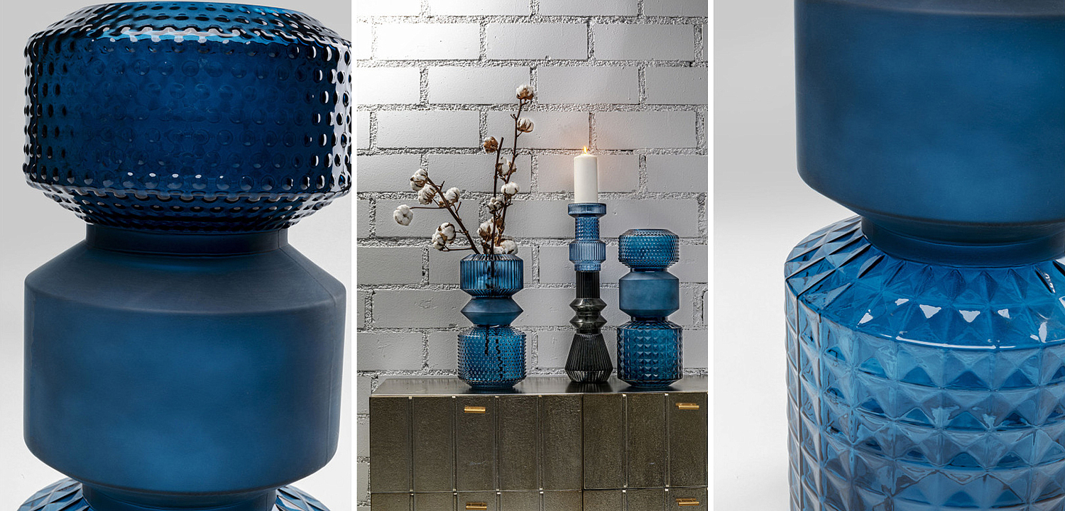 Ваза Geometric Blue Glass Vase 42 Ваза Geometric Blue Glass Vase 42 - Loft-Concept в Липецке