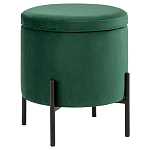 Зеленый пуф на черных ножках SANJAY варинант исполнения - 1 | Loft Concept в Липецке