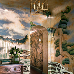 Обои ручная роспись Bamboo River Blossom Original colourway on Deep Rich Gold gilded paper with pearlescent antiquing варинант исполнения - 1 | Loft Concept в Липецке