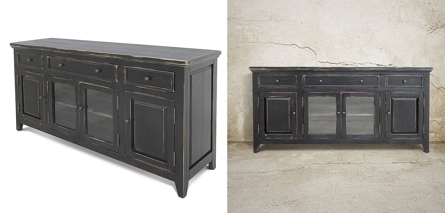 Комод длинный в стиле прованс Geronimo Provence HARMONIE Weathered Charcoal long Комод длинный в стиле прованс Geronimo Provence HARMONIE Weathered Charcoal long - Loft-Concept в Липецке