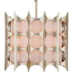 Люстра овальной формы с фактурным серебряным каркасом и тканевым абажуром Silver Honeycomb варинант исполнения - 2 | Loft Concept в Липецке