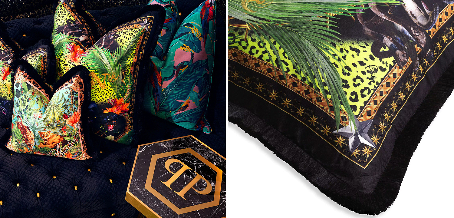 Подушка Philipp Plein Cushion Silk Jungle 50 x 50 Подушка Philipp Plein Cushion Silk Jungle 50 x 50 - Loft-Concept в Липецке