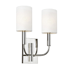 Бра с прямоугольным основанием и 2-мя белыми цилиндрическими льняными абажурами Feiss варинант исполнения - 1 | Loft Concept в Липецке