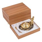 Икорница с декором "Емеля" с гравировкой на подставке из натурального камня Агат Decorative Cavair Dishes варинант исполнения - 4 | Loft Concept в Липецке