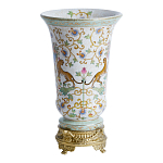 Ваза из фарфора на бронзовом основании Turquoise Blooming Garden варинант исполнения - 2 | Loft Concept в Липецке