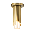 Потолочный светильник латунного цвета с цилиндрическим белым матовым плафоном Elstead Lighting варинант исполнения - 1 | Loft Concept в Липецке