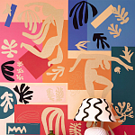 Обои ручная роспись в стиле Арт-деко Jazz Original colourway on painted silk with embroidery варинант исполнения - 2 | Loft Concept в Липецке