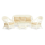 Комплект уличной мебели из ротанга Clara белый варинант исполнения - 1 | Loft Concept в Липецке