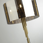 Торшер с круглым плафоном на высокой бронзовой ножке с вертикальным декором из металлических трубок Sohne варинант исполнения - 4 | Loft Concept в Липецке