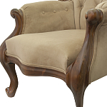 Кресло с мягкой обивкой из светло-коричневого велюра на 4-х деревянных ножках Evelyn Classical Armchair варинант исполнения - 4 | Loft Concept в Липецке