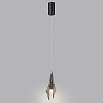 Подвесной светильник с черной металлической основой и рельефным плафоном Glass Pod варинант исполнения - 5 | Loft Concept в Липецке