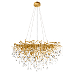 Люстра подвесная с прозрачными стеклянными подвесками в форме капель Диаметр 80 см Droplet Chandelier варинант исполнения - 12 | Loft Concept в Липецке