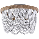Круглый потолочный светильник с подвесками в виде круглых белых бусин White Beads Ceiling Lamp варинант исполнения - 1 | Loft Concept в Липецке