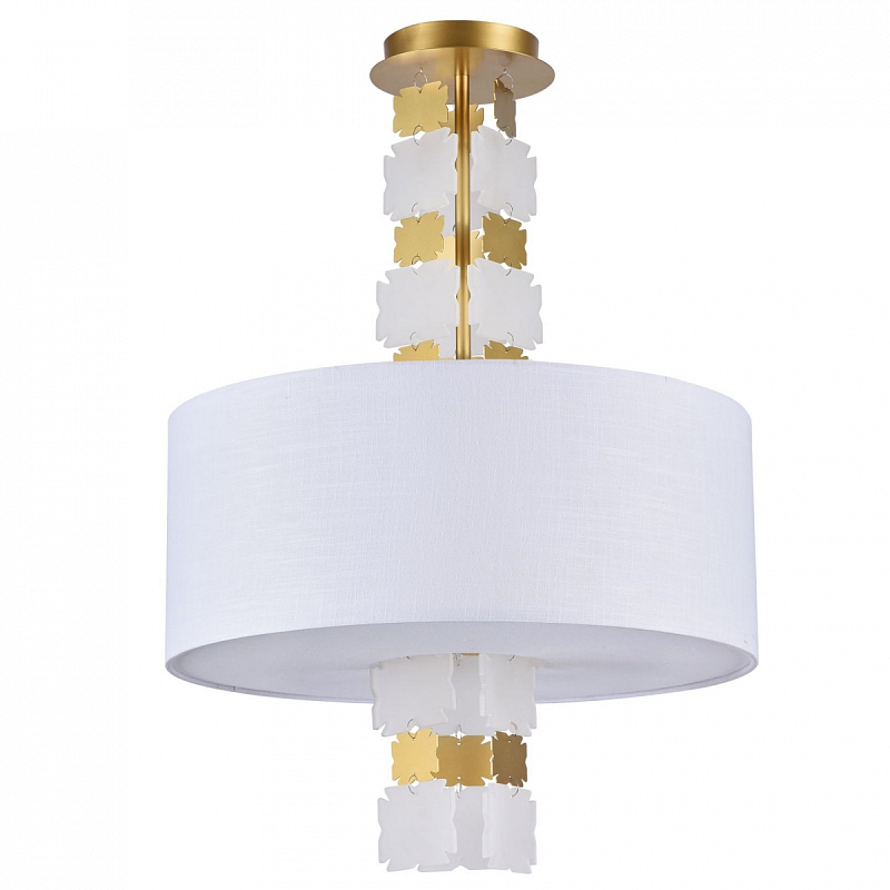 Потолочный светильник Jacopo Mosaic Ceiling Light 3 Белый Латунь Потолочный светильник Jacopo Mosaic Ceiling Light 3 Белый Латунь в Липецке | Loft Concept