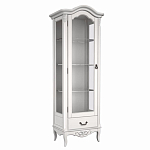 Витрина белая однодверная из массива бука с 4-мя полками и ящиком White Provence варинант исполнения - 2 | Loft Concept в Липецке