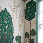 Обои с вышивкой ручной работы Mughal Trees Original colourway on linen варинант исполнения - 2 | Loft Concept в Липецке