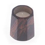 Подсвечник из натурального камня обсидиан со свечой Stone Candlestick варинант исполнения - 2 | Loft Concept в Липецке