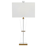 Настольная лампа с прозрачным корпусом и прямоугольным тканевым абажуром Charm and Luxury варинант исполнения - 4 | Loft Concept в Липецке