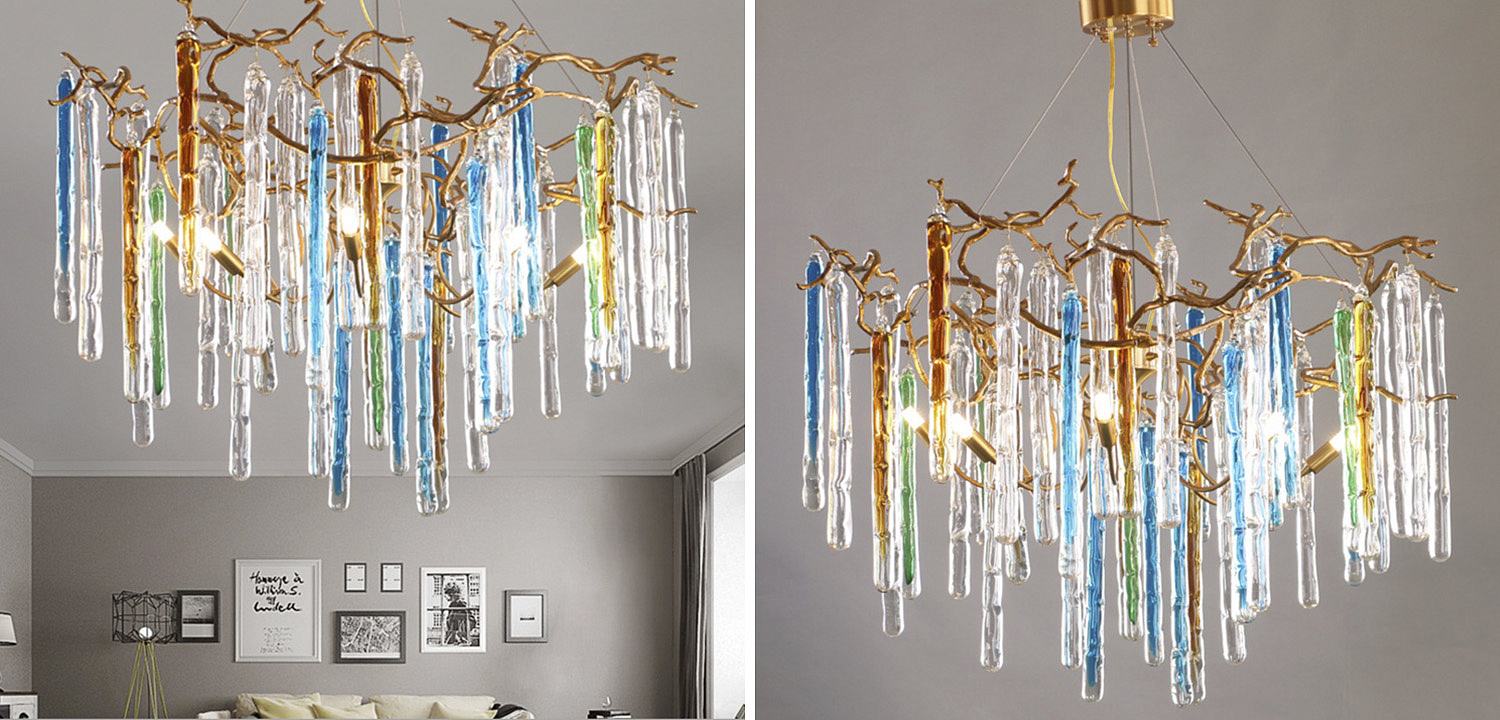 Люстра Waterfall Chandelier Blue Люстра Waterfall Chandelier Blue - Loft-Concept в Липецке