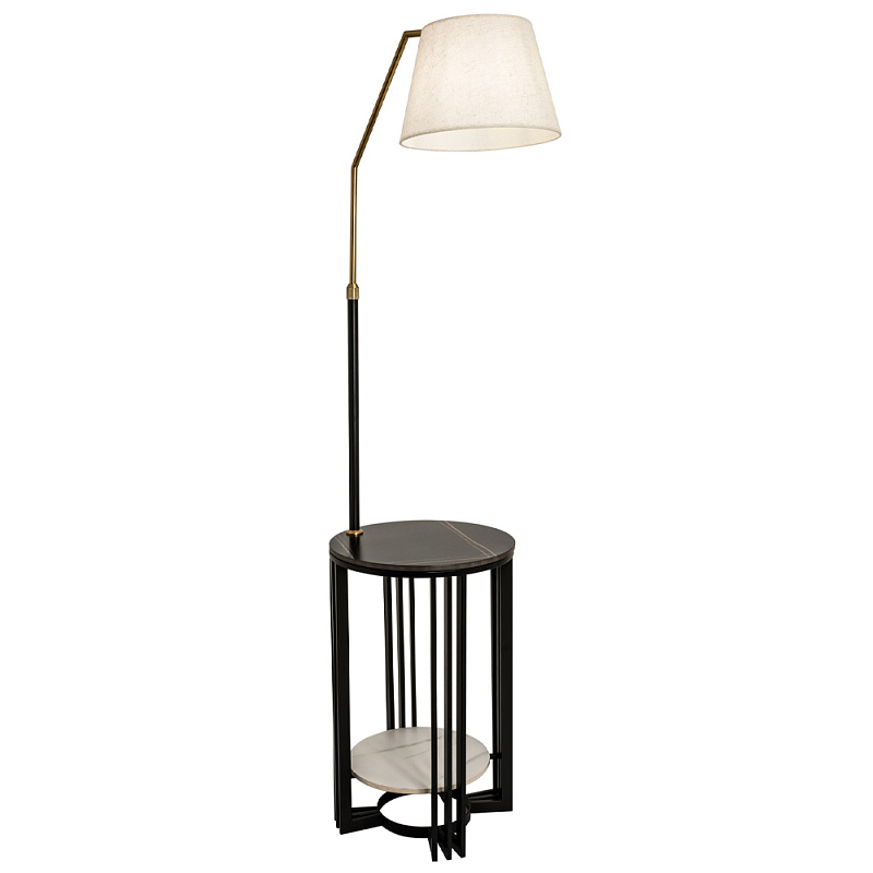 Торшер с абажуром и приставным столом Tore Lighting and Furniture Floor Lamp Бежевый Черный Торшер с абажуром и приставным столом Tore Lighting and Furniture Floor Lamp Бежевый Черный в Липецке | Loft Concept