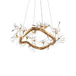 Люстра подвесная с прозрачными стеклянными птичками на ветвях Диаметр 80 см Serip Voa варинант исполнения - 7 | Loft Concept в Липецке