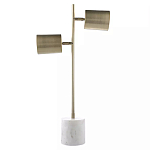 Настольная лампа золотистая на белом мраморном основании Streams of Light варинант исполнения - 2 | Loft Concept в Липецке