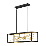 Люстра прямоугольная черного цвета с декором в виде ветвей в золотой отделке Hinkley варинант исполнения - 2 | Loft Concept в Липецке