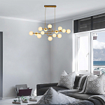 Люстра подвесная с белыми лампами в форме шара Flute варинант исполнения - 1 | Loft Concept в Липецке