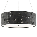Люстра в форме цилиндра с чёрным фактурным абажуром Round Necklines варинант исполнения - 2 | Loft Concept в Липецке
