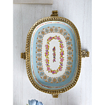 Чаша с цветочным орнаментом на бронзовых ножках Eden Garden варинант исполнения - 5 | Loft Concept в Липецке