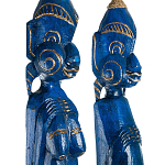 Комплект из 2-х деревянных статуэток Asmat Statuettes Blue Green варинант исполнения - 3 | Loft Concept в Липецке