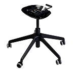 Стул с мягкой бежевой обивкой из велюра и подъемно-поворотным механизмом на черных колесиках Harper Beige варинант исполнения - 3 | Loft Concept в Липецке