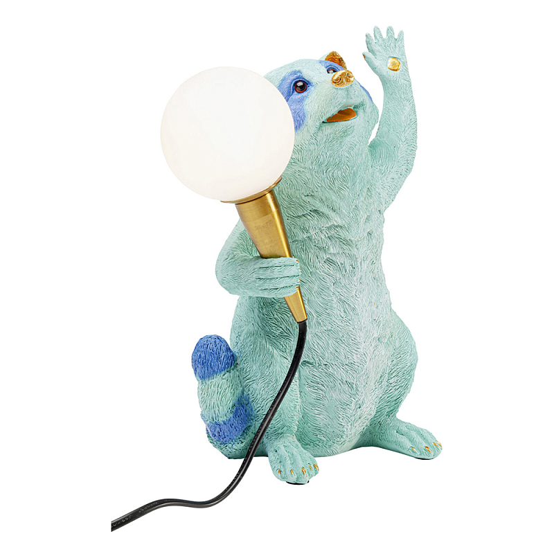 Настольная лампа для детской Голубой Енот  Золотой Бирюзовый Синий в Липецке | Loft Concept 