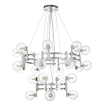 Люстра подвесная с двумя ярусами и 24-ю рельефными прозрачными плафонами из стекла Perforated Glass Bubbles варинант исполнения - 2 | Loft Concept в Липецке