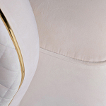 Кресло велюровое оттенка слоновой кости с простроченной спинкой Perfect Comfort варинант исполнения - 3 | Loft Concept в Липецке