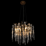 Люстра подвесная круглая в виде ветвей деревьев бронзового цвета с прозрачными подвесками-каплями Droplet Chandelier варинант исполнения - 2 | Loft Concept в Липецке