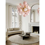 Люстра розовые шары на золотом каркасе Pink Light Bubbles варинант исполнения - 4 | Loft Concept в Липецке