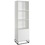 Стеллаж книжный белый с 3-мя открытыми полками и дверкой Strict Lines варинант исполнения - 1 | Loft Concept в Липецке