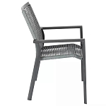 Стул темно-серый с высокой плетеной спинкой и сиденьем Braided Strength варинант исполнения - 2 | Loft Concept в Липецке