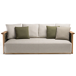 Дизайнерский уличный диван из массива дерева с плетеной спинкой PALINFRASCA Sofa варинант исполнения - 18 | Loft Concept в Липецке