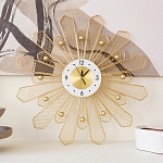 Часы настенные из металла в виде солнца с белым циферблатом Mirror Tower Clock варинант исполнения - 4 | Loft Concept в Липецке