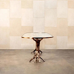 Обеденный стол с фигурным декором бронзового цвета Dichotomy racetrack варинант исполнения - 4 | Loft Concept в Липецке