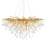 Люстра подвесная с прозрачными стеклянными подвесками в форме капель Диаметр 100 см Droplet Chandelier варинант исполнения - 1 | Loft Concept в Липецке