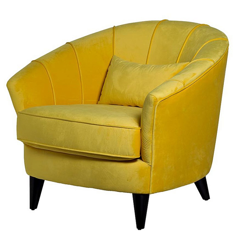 Amour Curved Back Velvet Chair Yellow Желтый Amour Curved Back Velvet Chair Yellow Желтый в Липецке | Loft Concept
